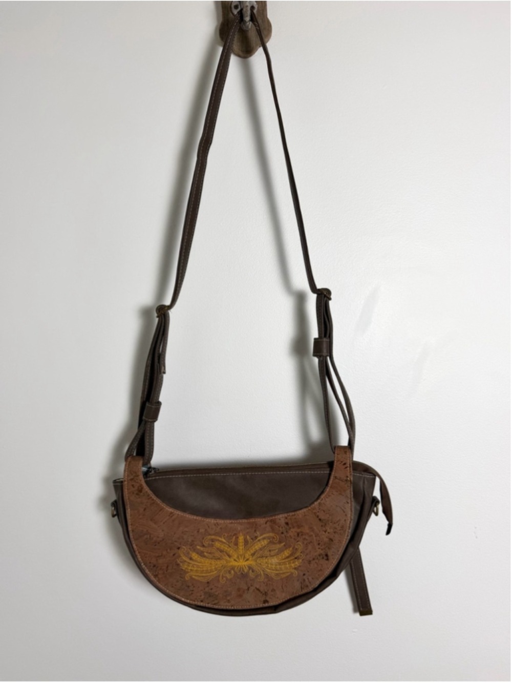 Fox & Fawn Cork Embroidered Boho Crossbody Bag